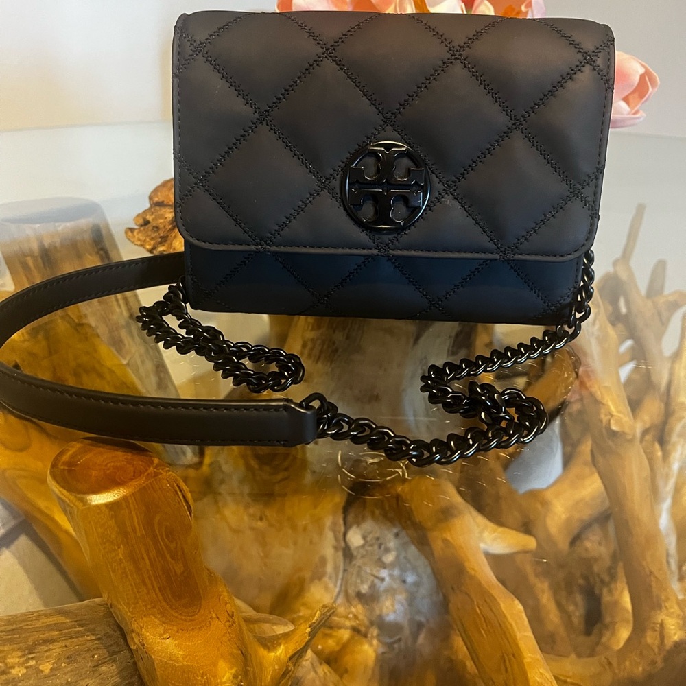 Tory Burch Black Quilted Crossbody Bag